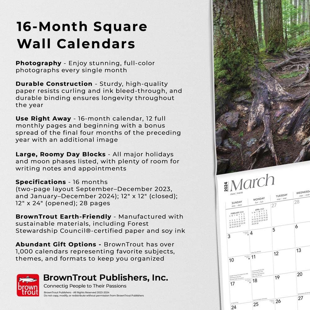 Washington Wild and Scenic 2024 Wall Calendar