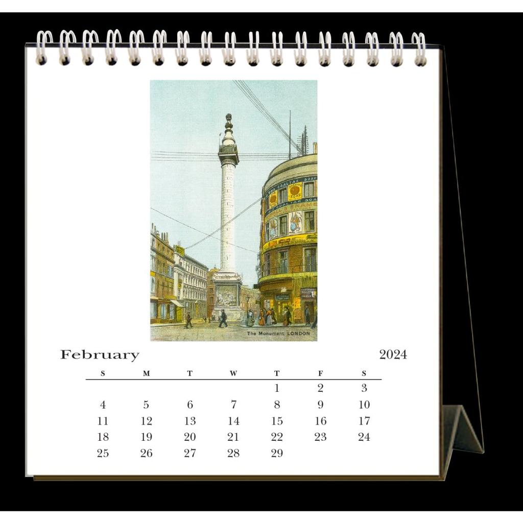London Nostalgic 2024 Easel Desk Calendar Second Alternate Image width=&quot;1000&quot; height=&quot;1000&quot;