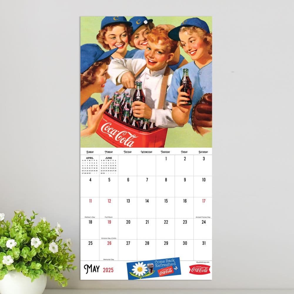 Coca Cola Nostalgia 2025 Mini Wall Calendar Third Alternate Image