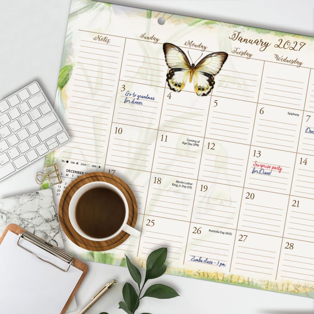 Butterflies 2027 Desk Pad Calendar Fourth Alternate Image