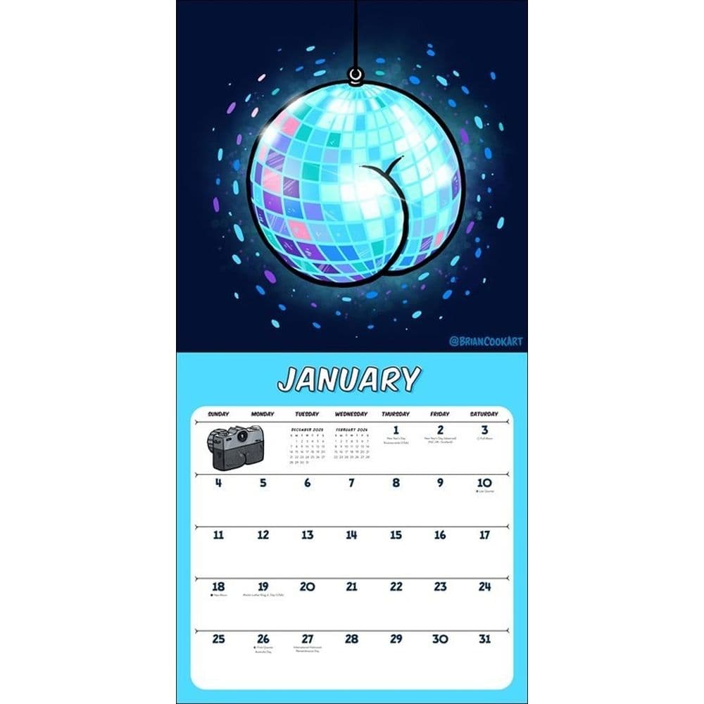 Butts on Things 2026 Wall Calendar Second Alternate Image