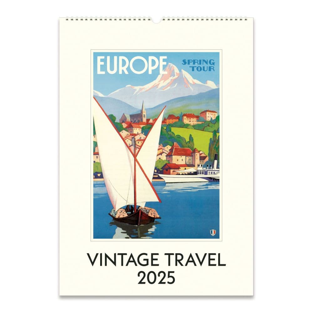 Vintage Travel Art Poster 2025 Wall Calendar Main Image