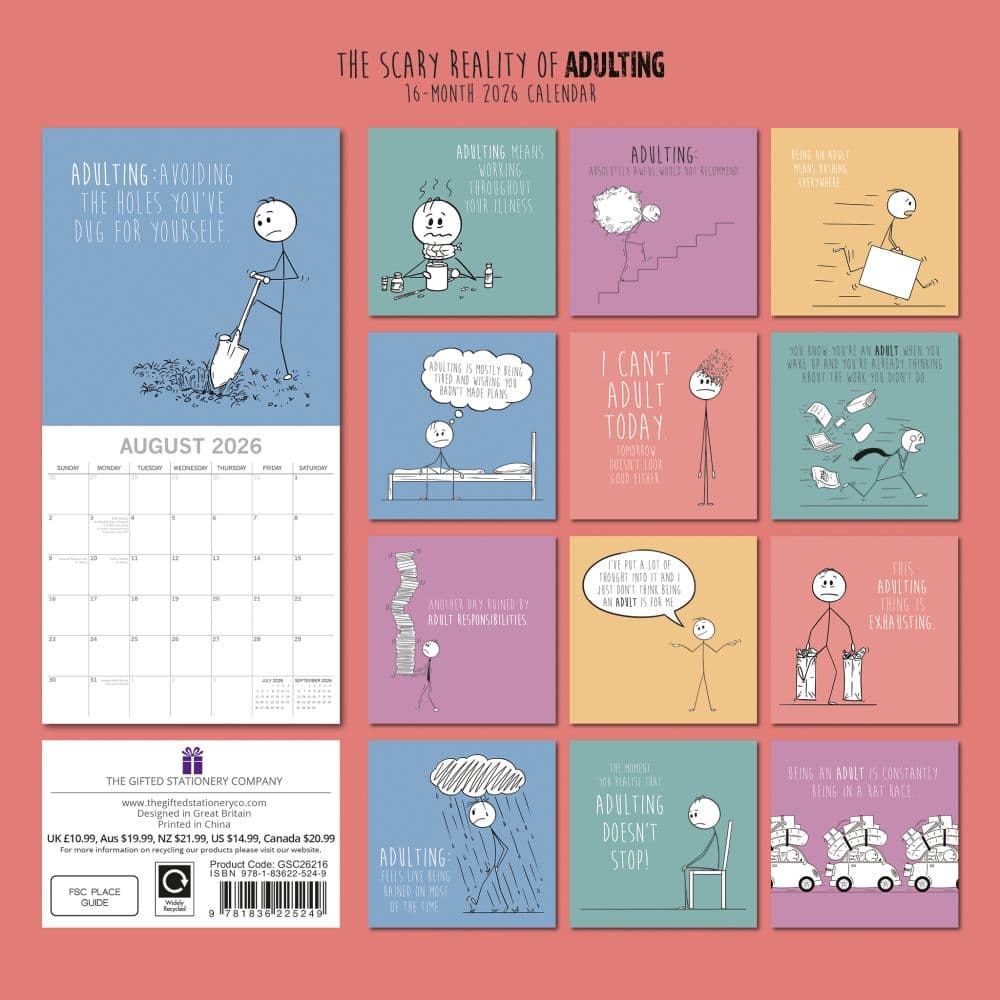 Scary Reality of Adulting 2026 Wall Calendar First Alternate Image