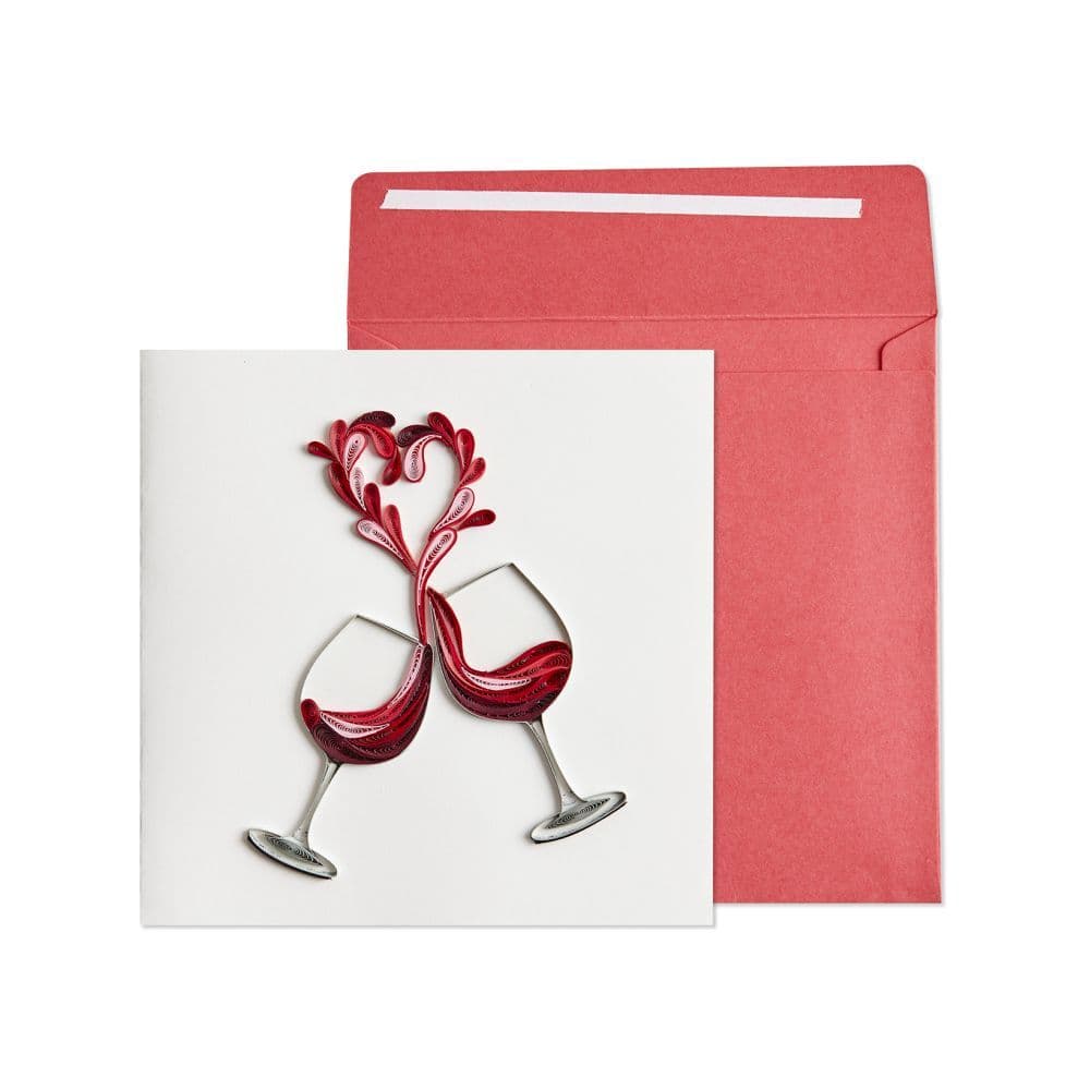 image Two Wine Glasses Quilling Friendship Card Main Product Image width="1000" height="1000"