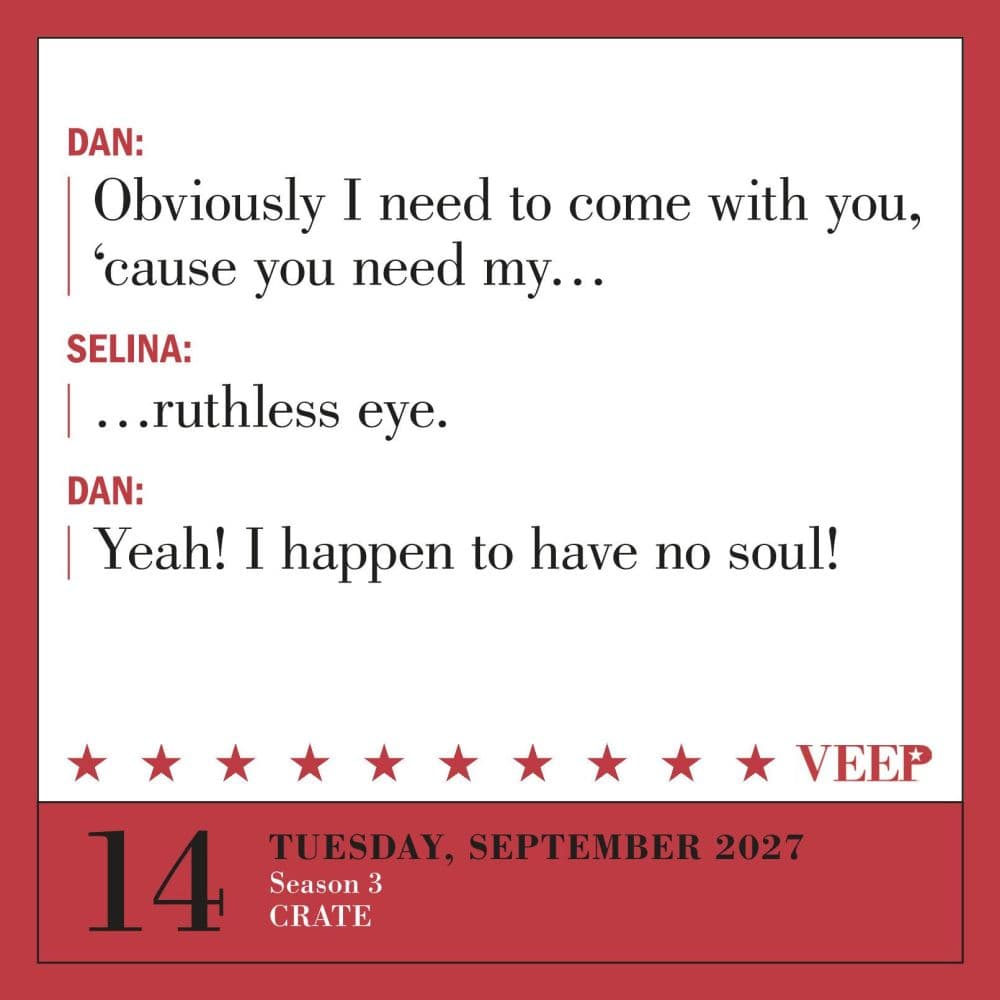 Veep 2027 Desk Calendar Fourth Alternate Image