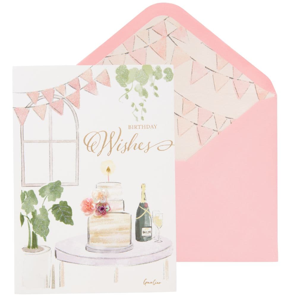 Cake &amp; Champagne Birthday Card Main Product Image width="1000" height="1000"