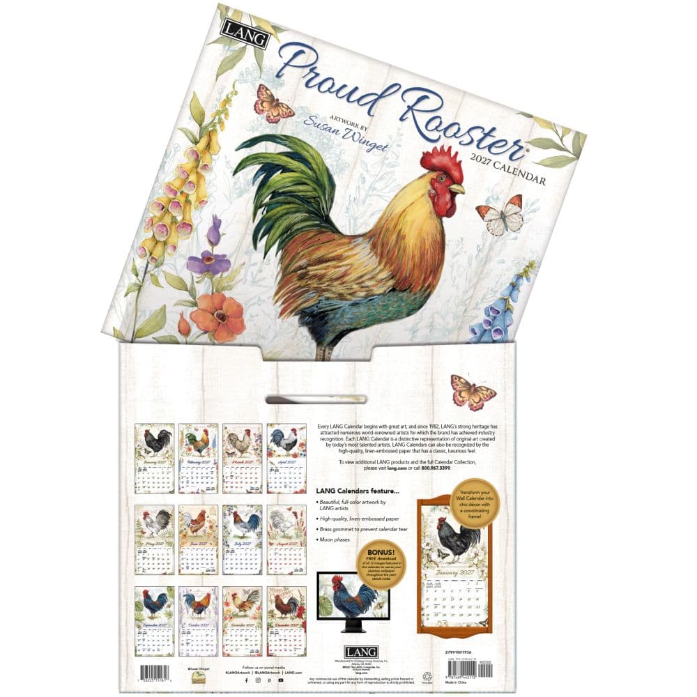 Proud Rooster 2027 Wall Calendar by Susan Winget First Alternate Image