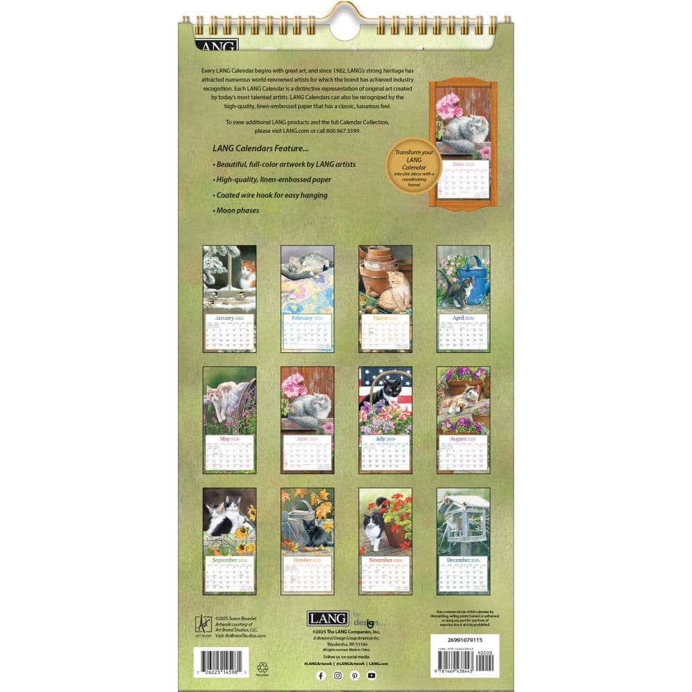 Cats In The Country 2026 Vertical Wall Calendar_ALT2