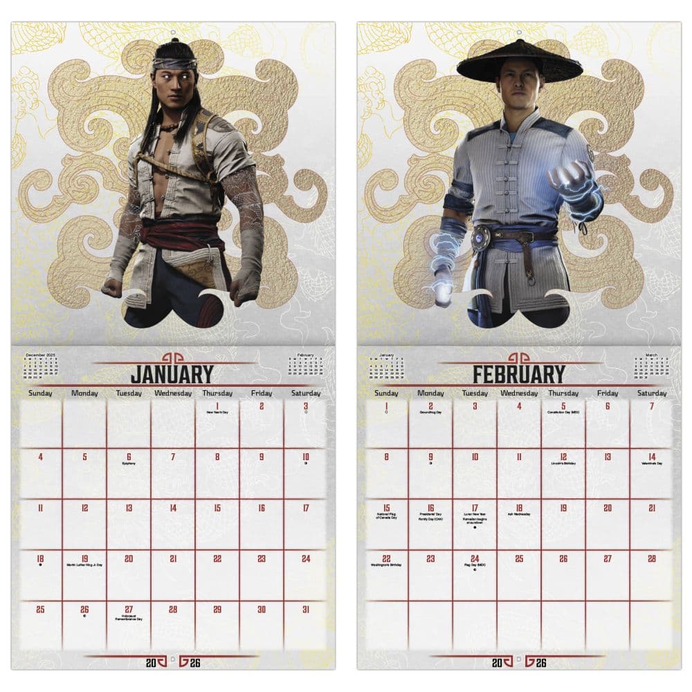 Mortal Kombat 2026 Wall Calendar Fifth Alternate Image