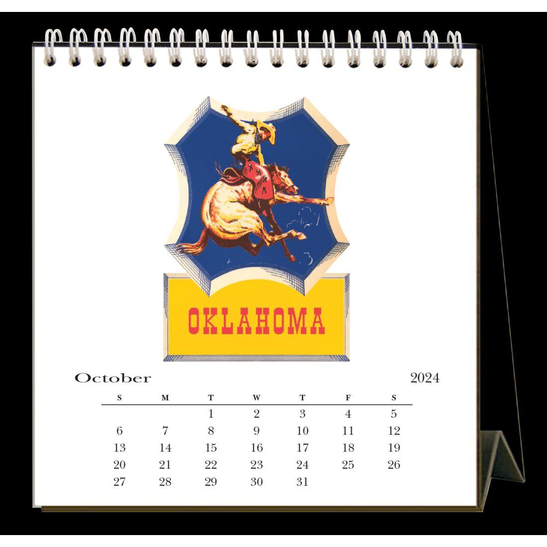 Oklahoma 2024 Easel Desk Calendar