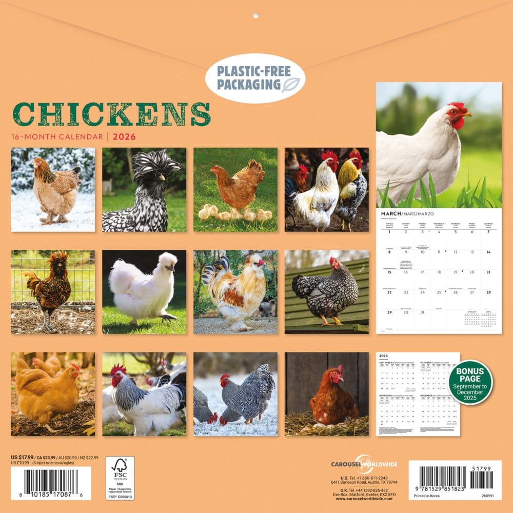 Chickens 2026 Wall Calendar First Alternate Image