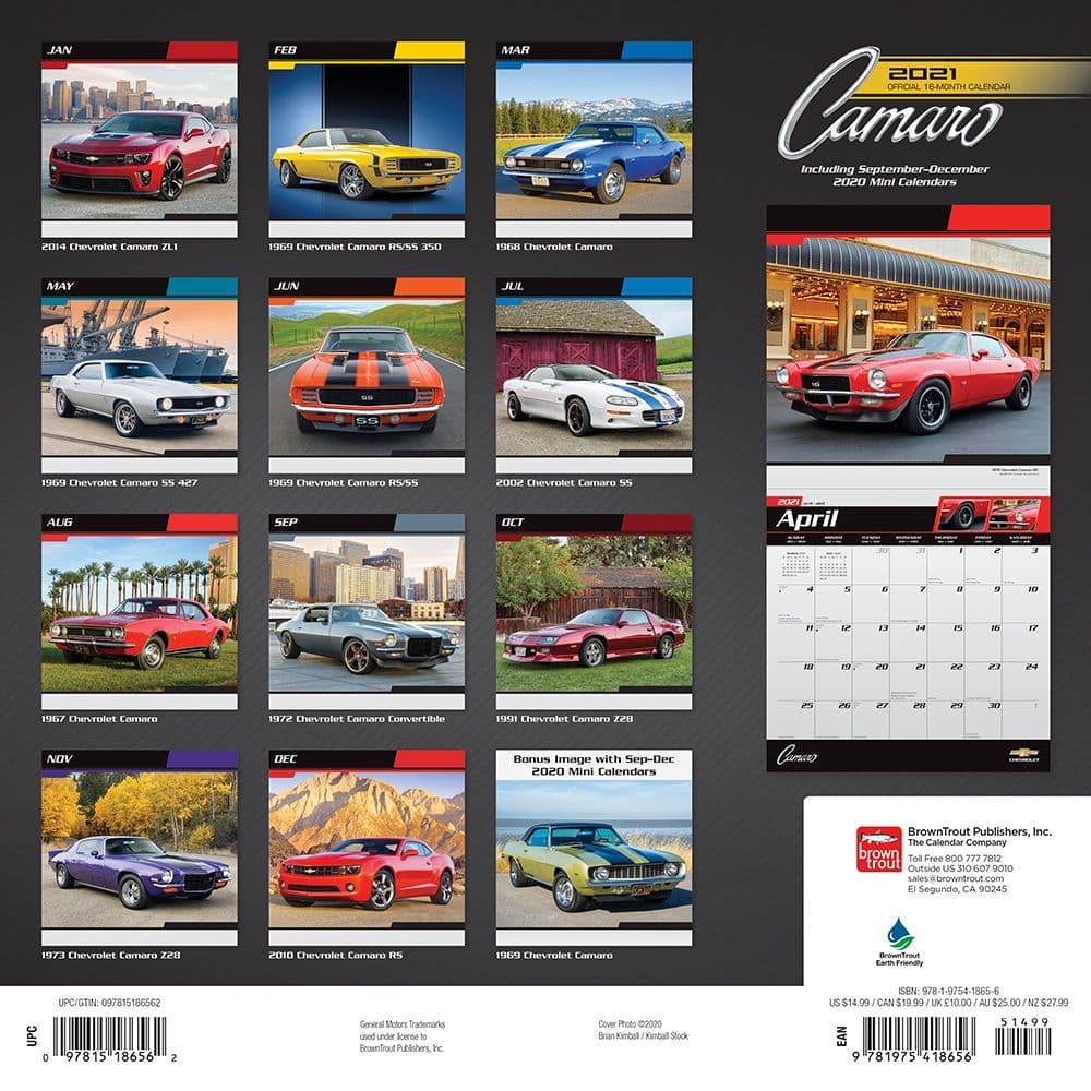 Camaro Wall Calendar
