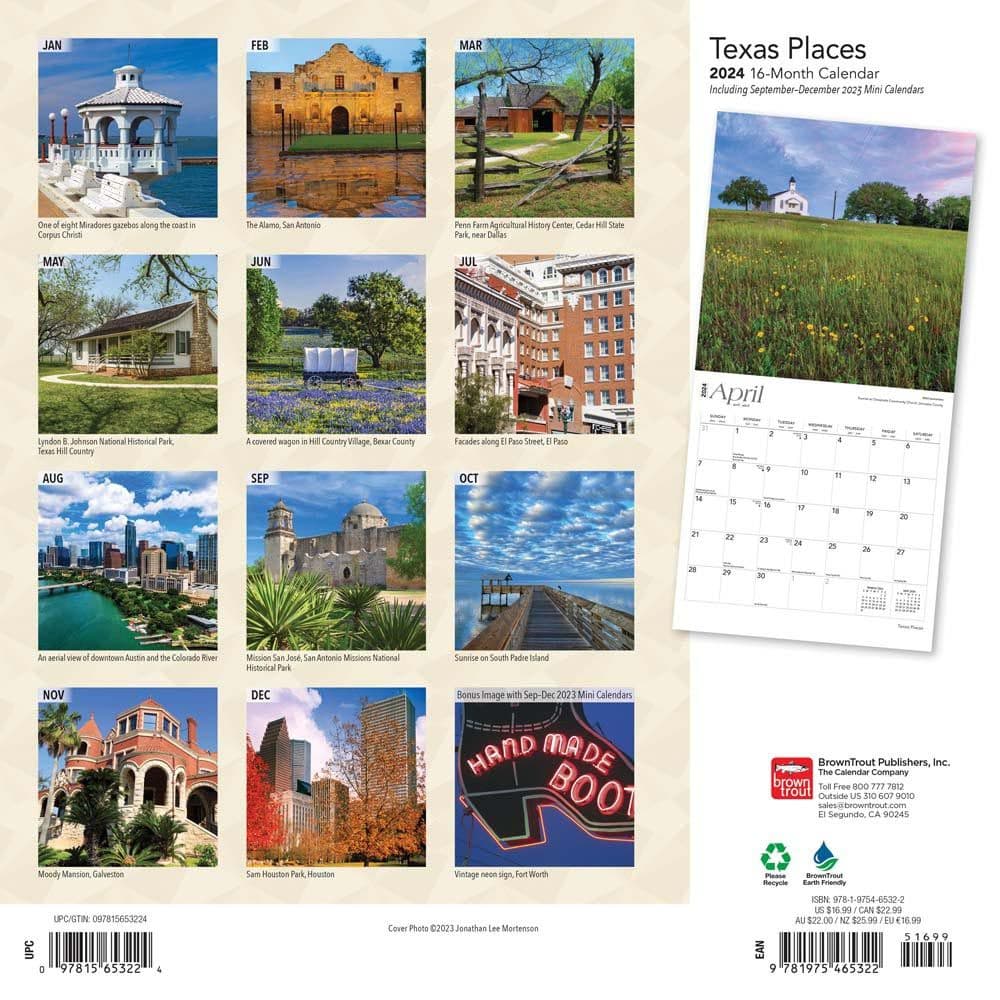 Texas Places 2024 Wall Calendar First Alternate  Image width=&quot;1000&quot; height=&quot;1000&quot;