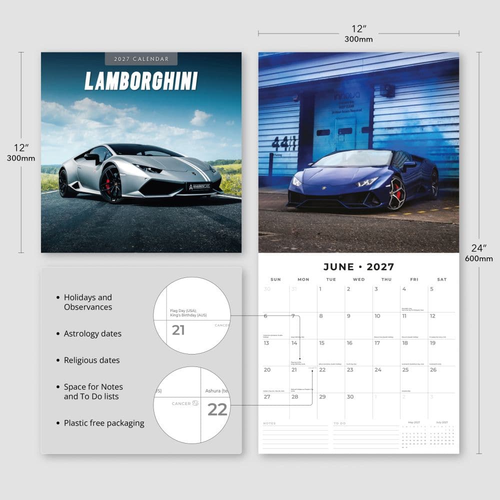 Lamborghini 2027 Wall Calendar Third Alternate Image