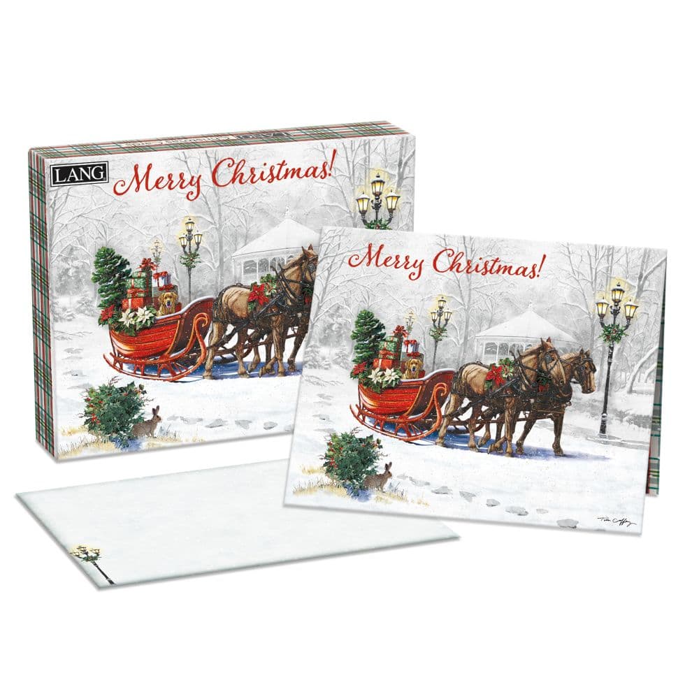 Sleigh Bells Ring by Tim Coffey Boxed Christmas Cards Main Image