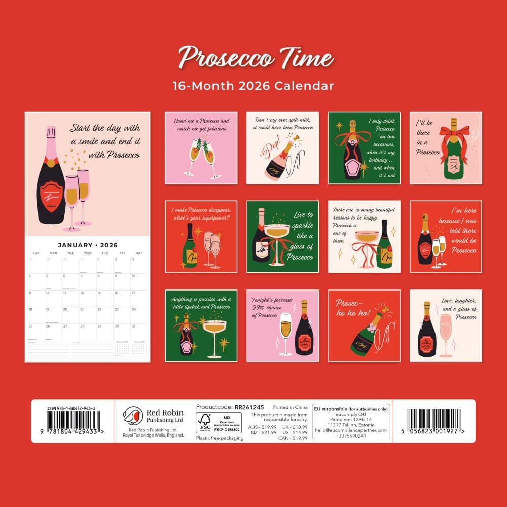 Prosecco Time 2026 Wall Calendar First Alternate Image