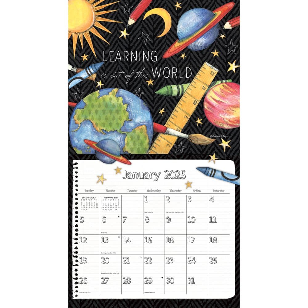 Schoolhouse by Susan Winget 2025 Wall Calendar