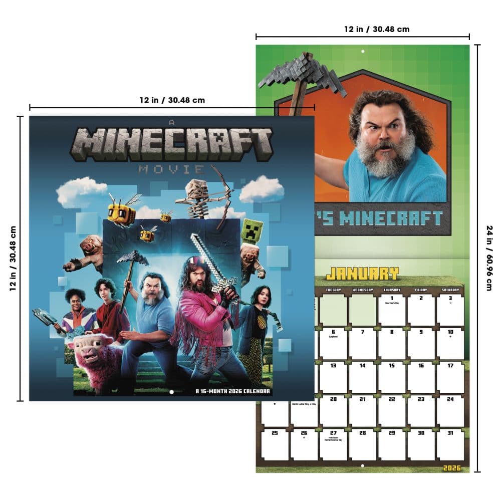Minecraft Movie 2026 Wall Calendar Sixth  Alternate Image