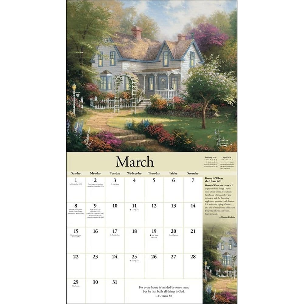 Thomas Kinkade Collectors Edition with Scripture 2026 Wall Calendar Second Alternate Image