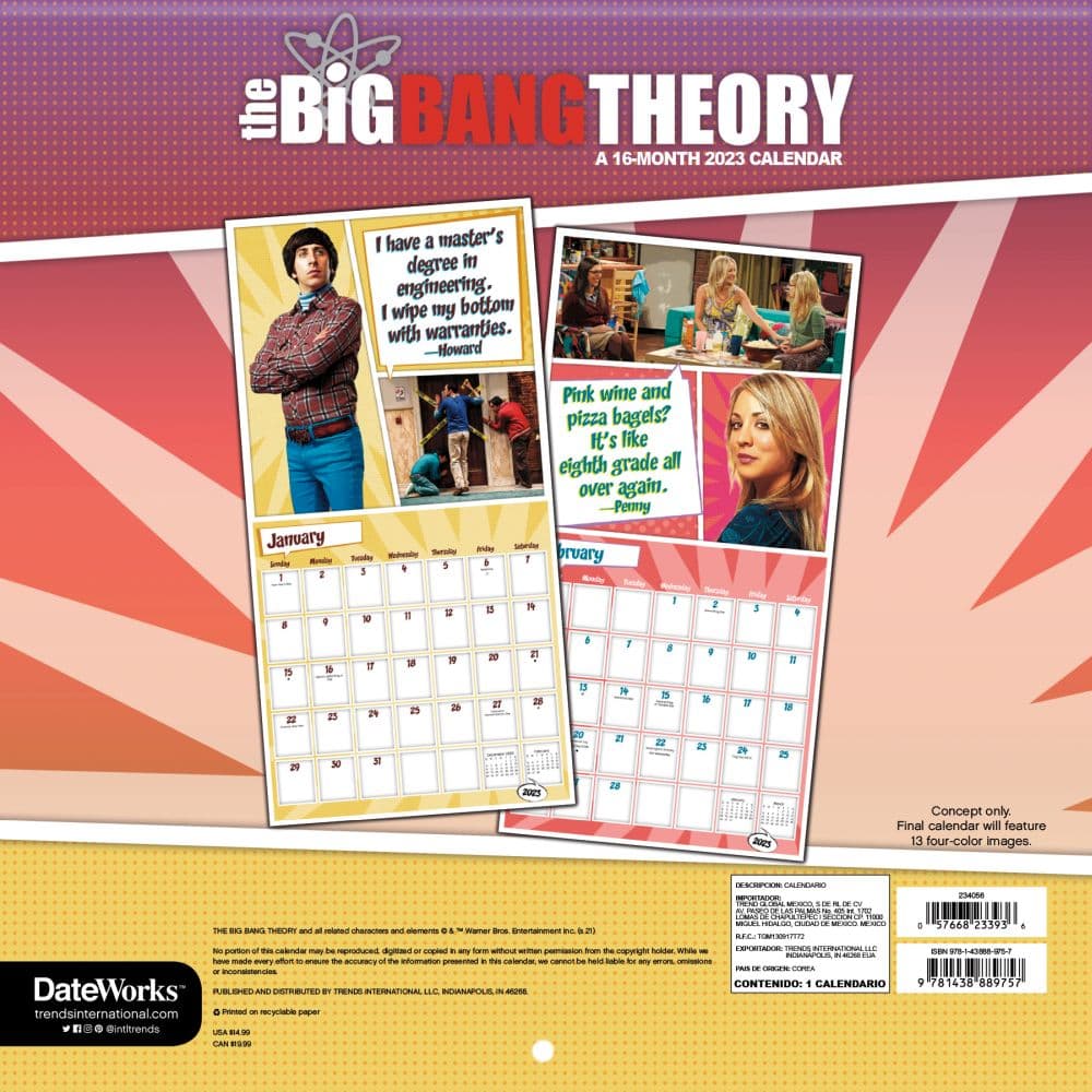 Big Bang Theory 2023 Wall Calendar - Calendars.com