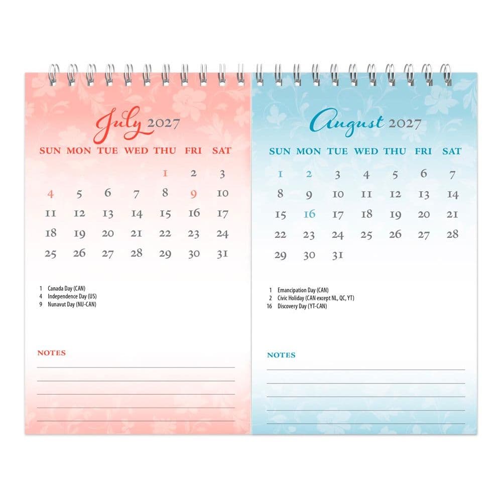 Patterned 2027 Double View Easel Desk Calendar Third Alternate Image