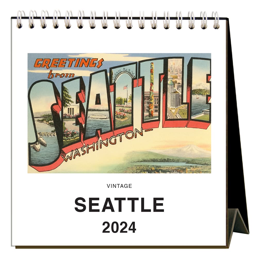Seattle Nostalgic 2024 Easel Desk Calendar Main Product Image width=&quot;1000&quot; height=&quot;1000&quot;