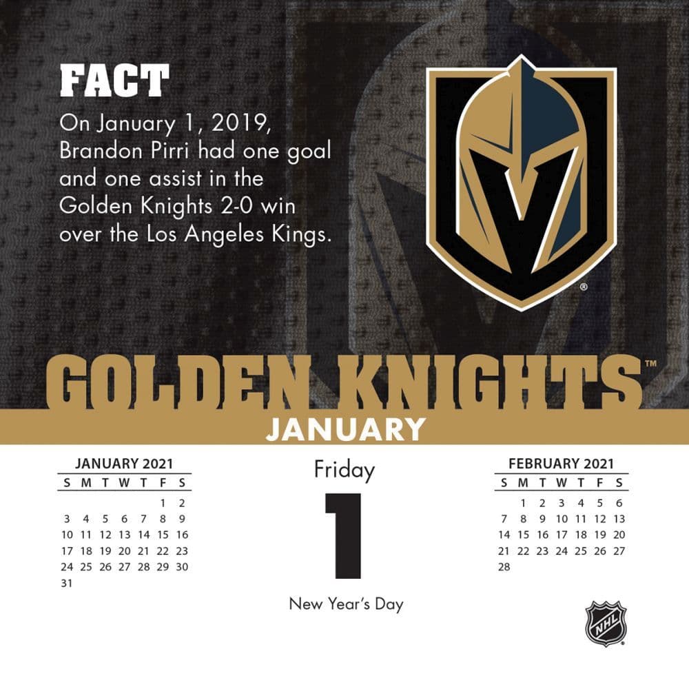 NHL Vegas Golden Knights Desk Calendar