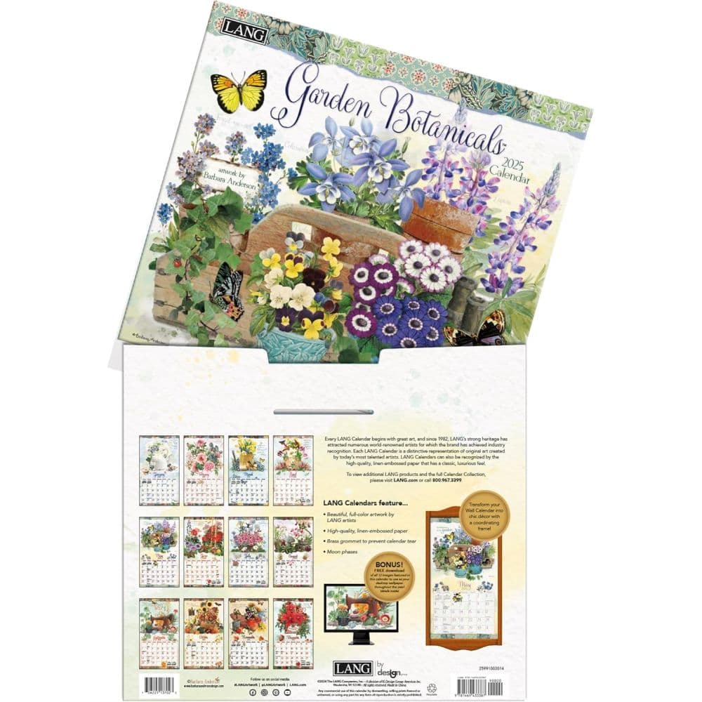 Garden Botanicals by Barbara Anderson 2025 Wall Calendar