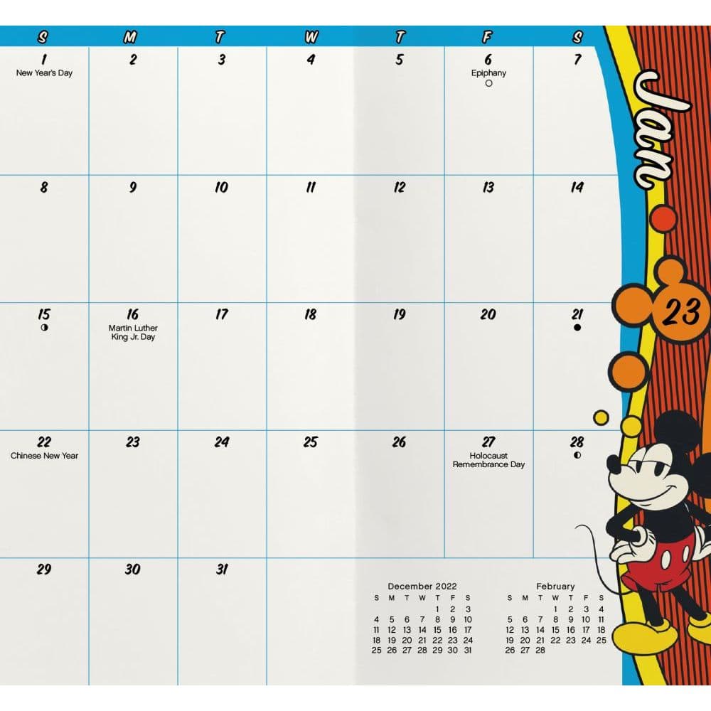 Mickey Mouse 2023 Calendar Minimalist Blank Printable