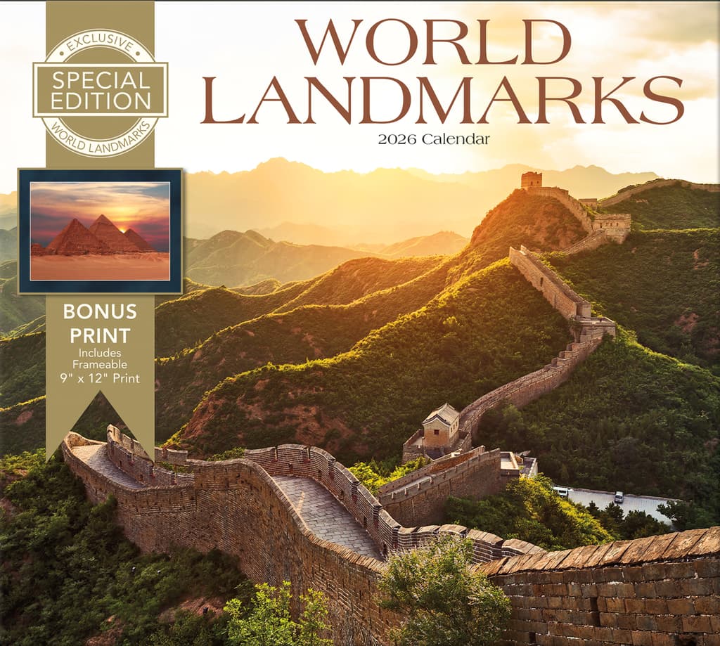 image World Landmarks 2026 Wall Calendar with Bonus Print