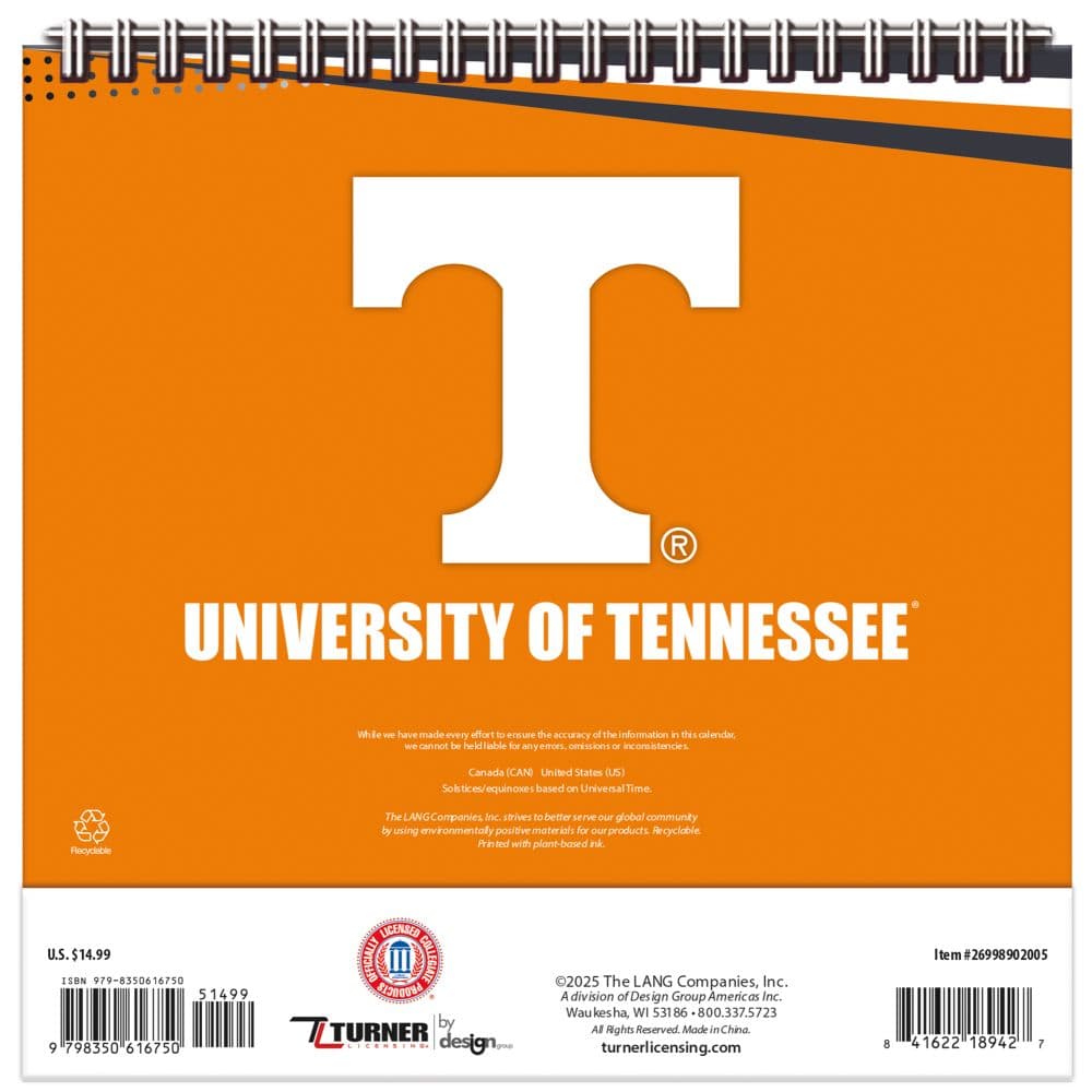 Tennessee Volunteers 2026 Easel Desk Calendar Third Alternate Image