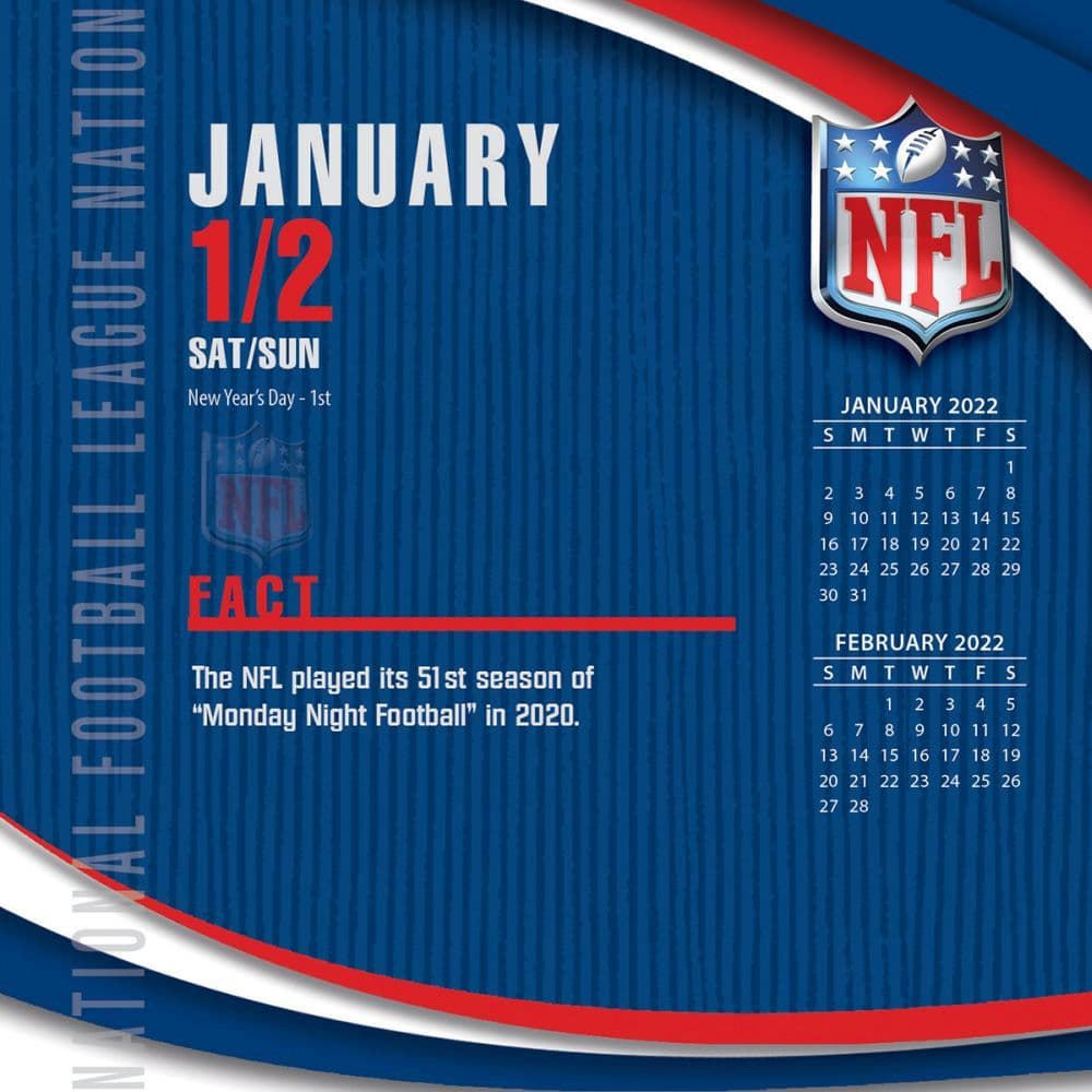 January 2022 Football Schedule Nfl All Team 2022 Desk Calendar - Calendars.com