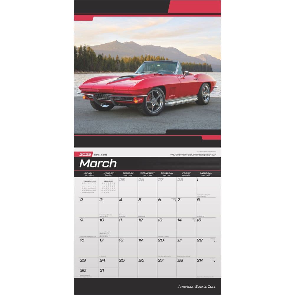 Sports Cars American Plato 2025 Wall Calendar Second Alternate Image width=&quot;1000&quot; height=&quot;1000&quot;