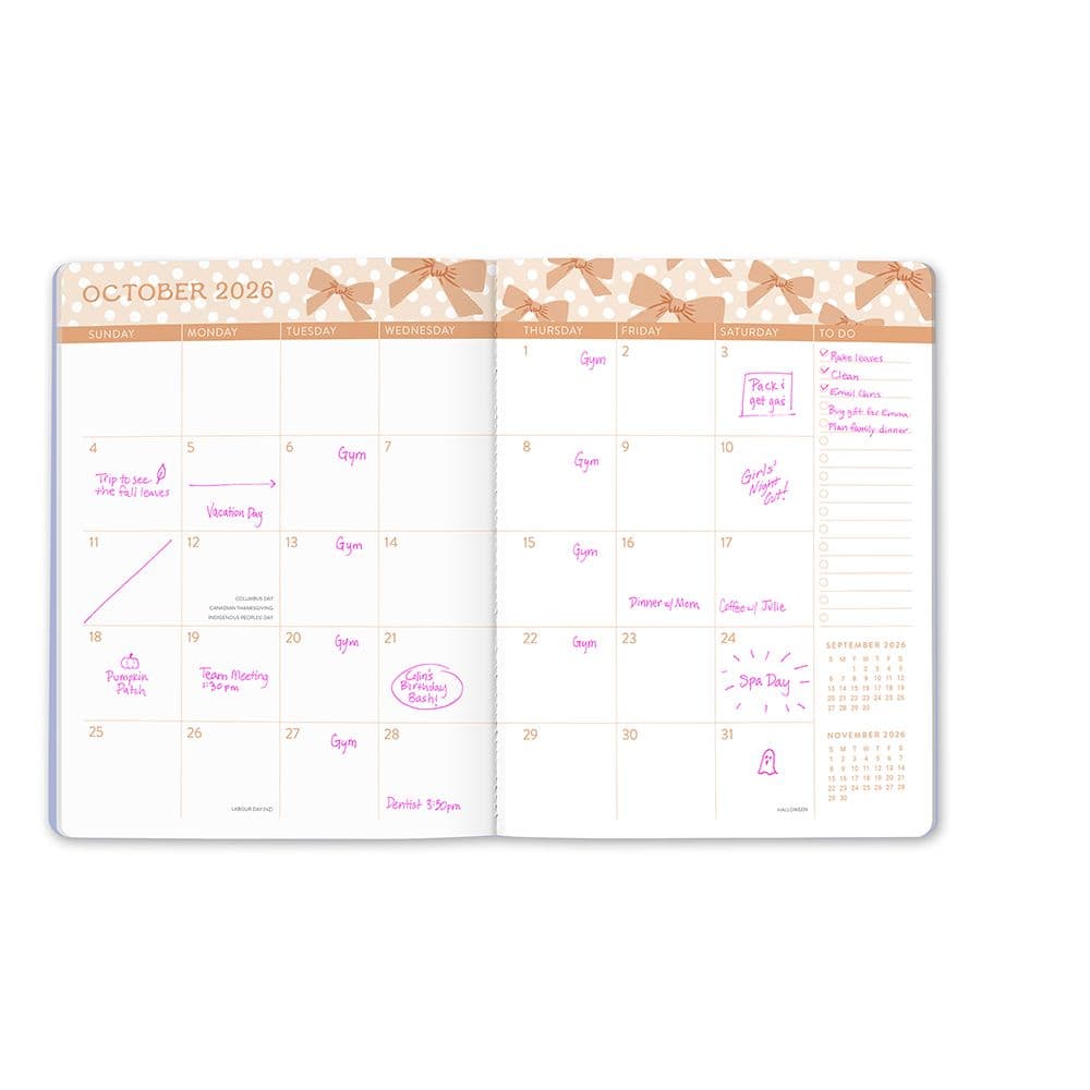 Sweet Bows Monthly 2026 Planner Second Alternate Image