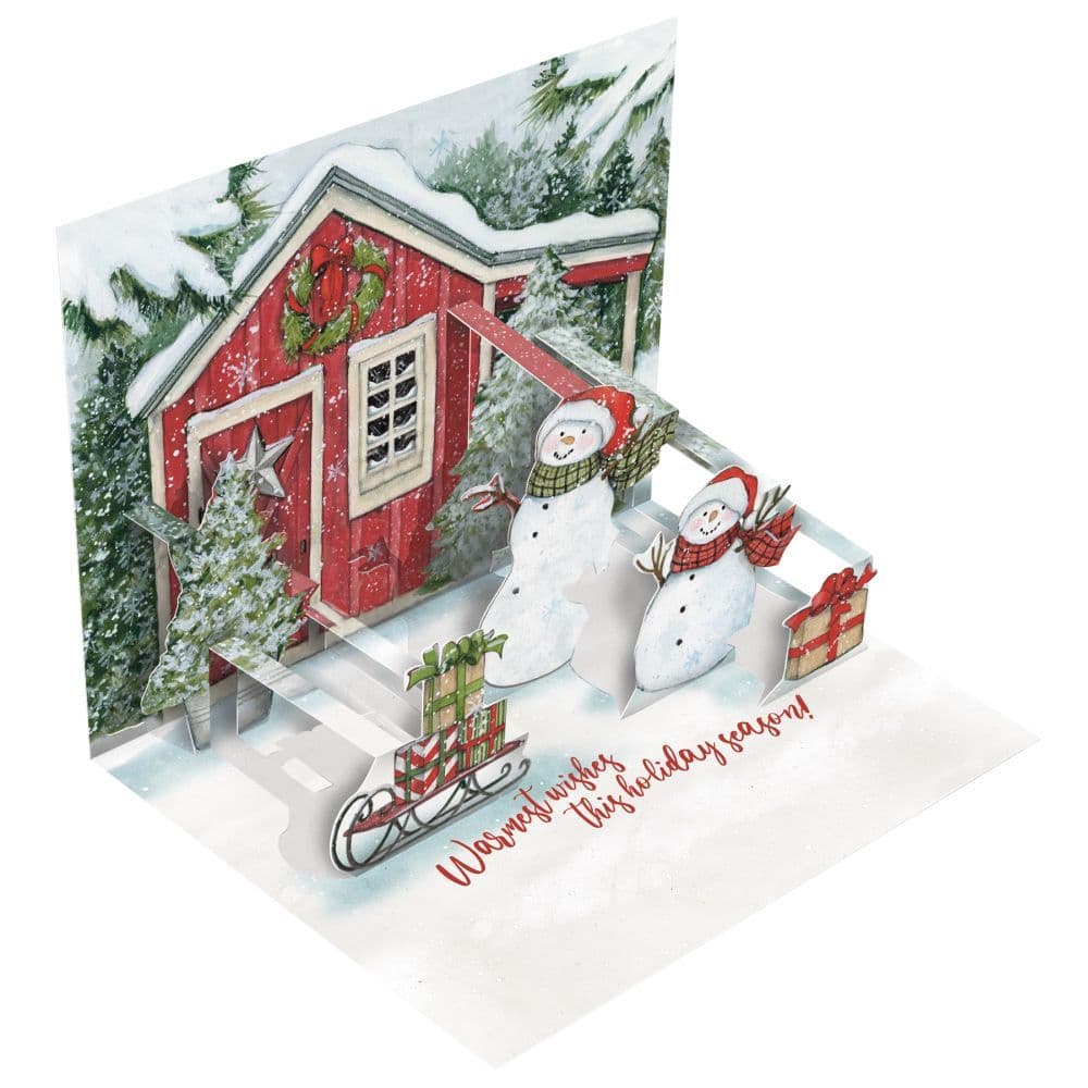 Snowmans Farmhouse Popup Card