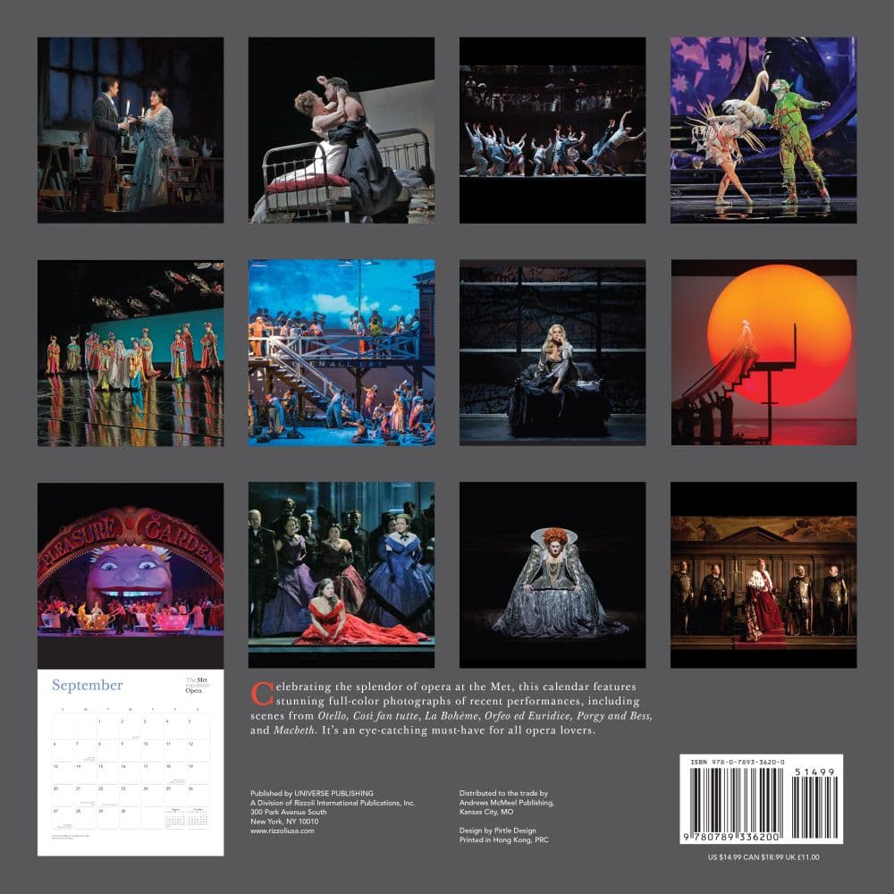 Metropolitan Opera Wall Calendar