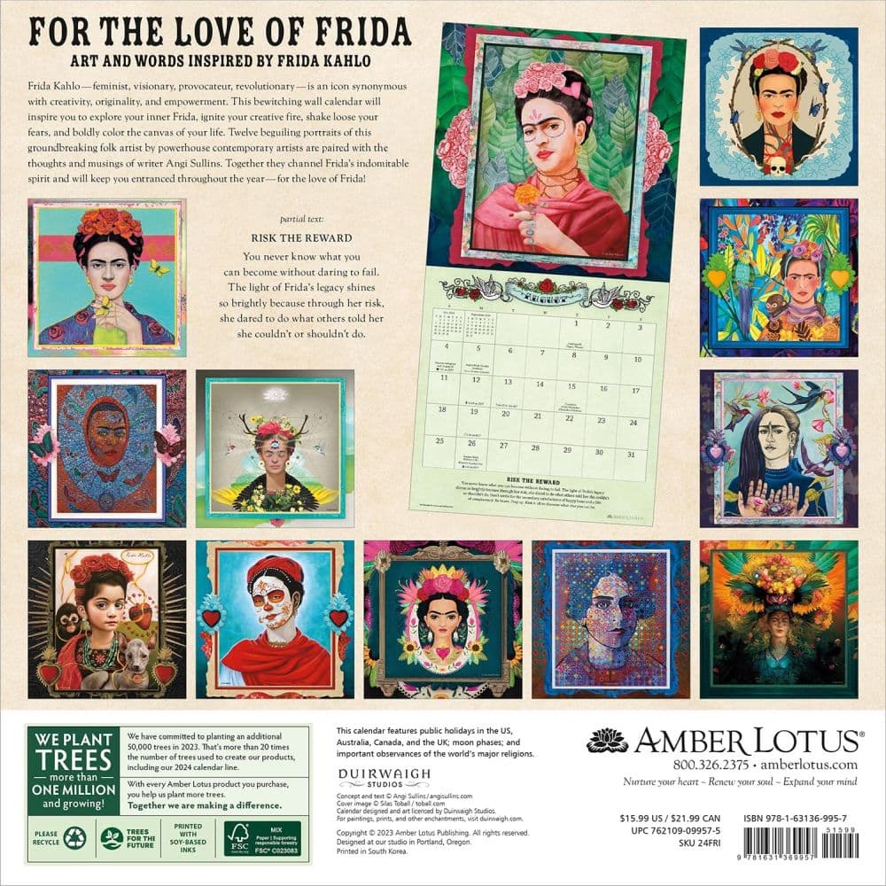 For the Love of Frida 2024 Wall Calendar Alt1