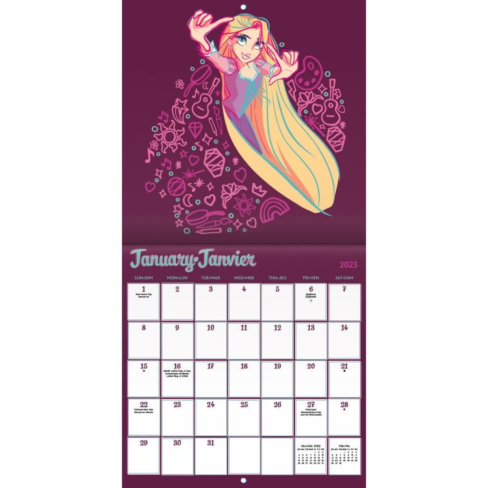 Disney Princess Mini Calendar French - Calendars.com