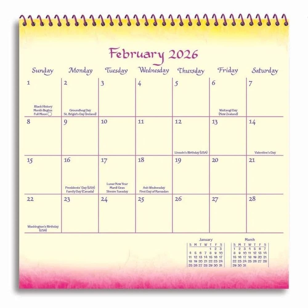 Daughter You Are A Gift In My Life 2026 Mini Wall Calendar Fifth Alternate Image