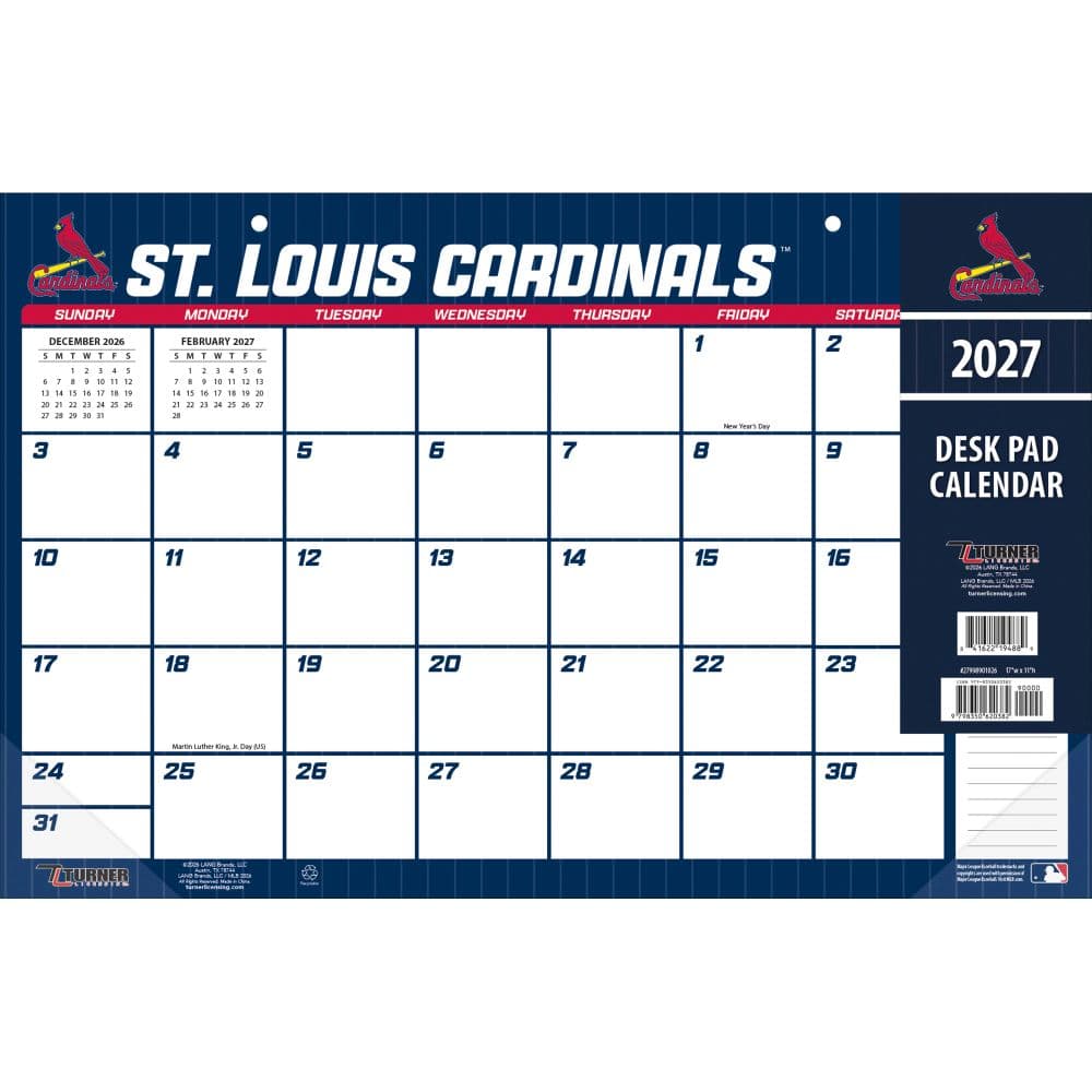 MLB St. Louis Cardinals Small 2027 Desk Pad