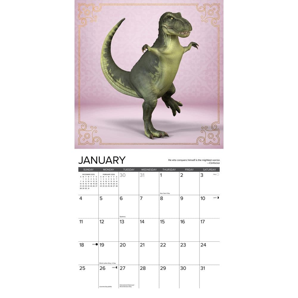 TRex Yoga 2026 Wall Calendar Second Alternate Image