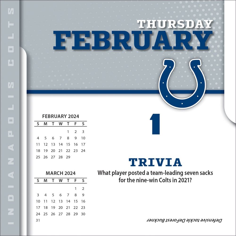 Indianapolis Colts 2024 Desk Calendar Third Alternate Image width=&quot;1000&quot; height=&quot;1000&quot;