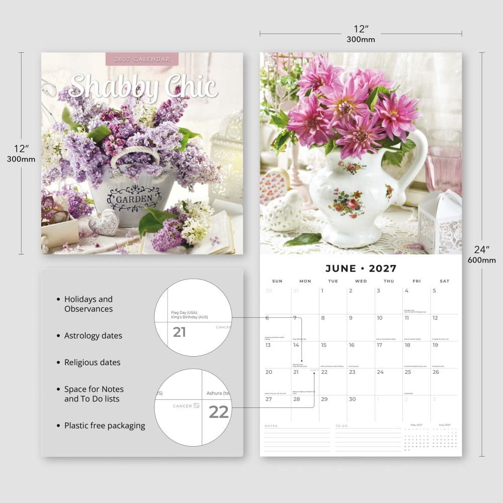 Shabby Chic 2027 Wall Calendar Third Alternate Image