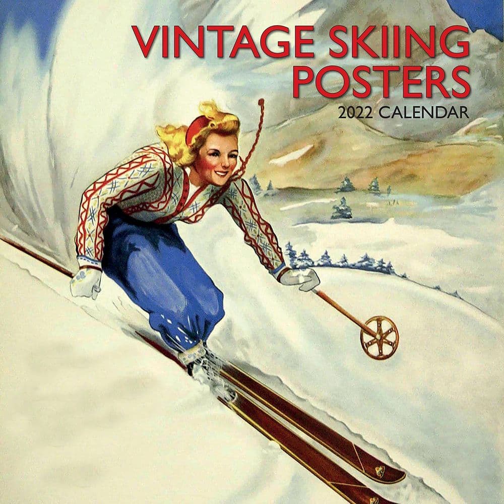 Vintage Skiing Posters 2022 Wall Calendar