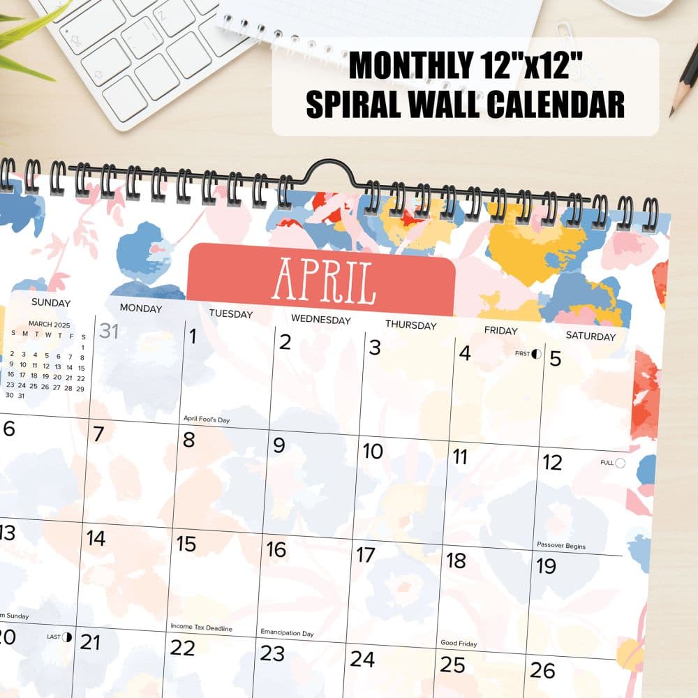 Meadow Flowers Spiral Art 2025 Wall Calendar Third Alternate Image width=&quot;1000&quot; height=&quot;1000&quot;