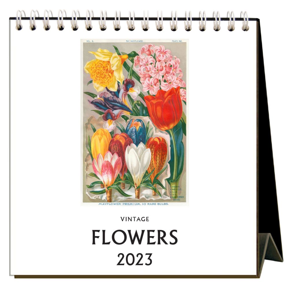 Found Image Press Flowers 2023 Desk Calendar
