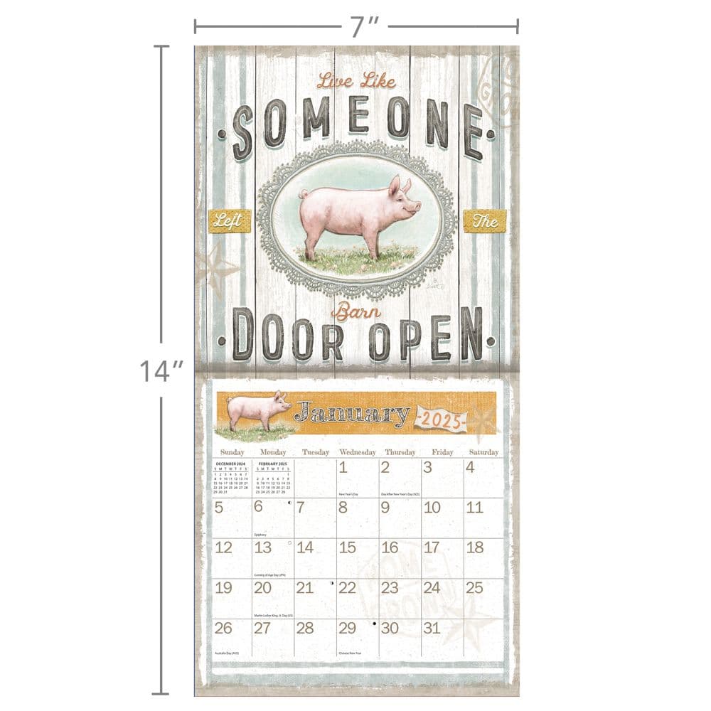 Farmhouse by Chad Barrett 2025 Mini Wall Calendar Fifth Alternate Image width="1000" height="1000"