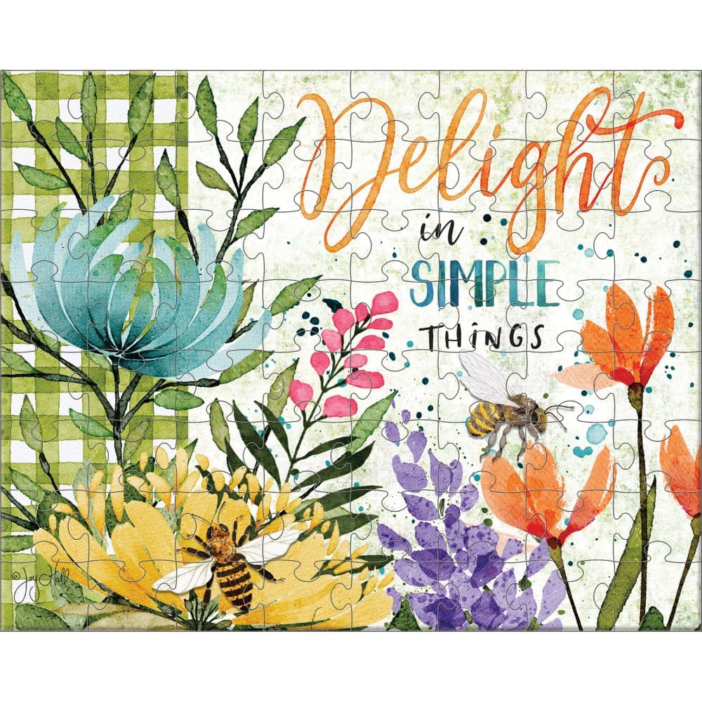 Floral Bees Large Piece Puzzle Fifth Alternate Image