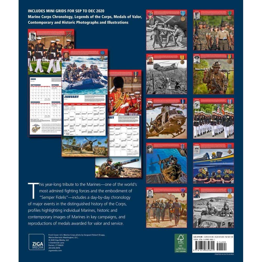 Usmc Holiday Schedule 2022 Marines Wall Calendar - Calendars.com