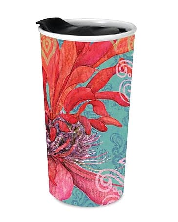 UPC 739744165866 product image for Bee Balm Ceramic Traveler Mug by Susan Winget | upcitemdb.com